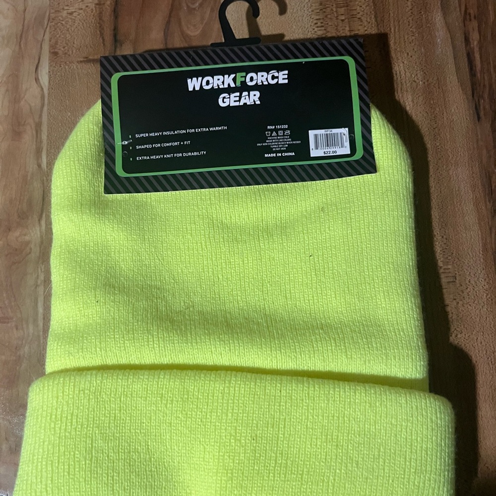 Men's Thermal Insulated Hat - Neon Yellow - Picture 2 of 2